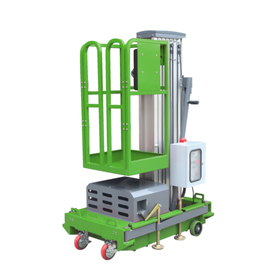 Portable Aluminum Aerial Work Platform Single Mast Man Lift 8 Meters Lifting Height