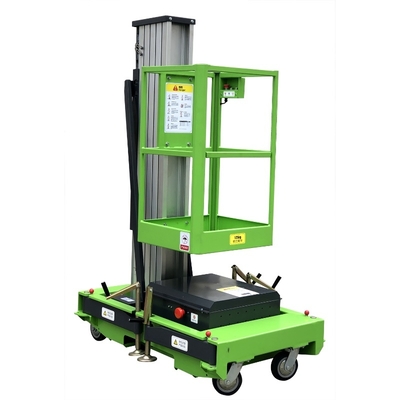 6 Meters Single Mast Aluminum Industrial Vertical Platform Lift 130Kg Loading Capacity
