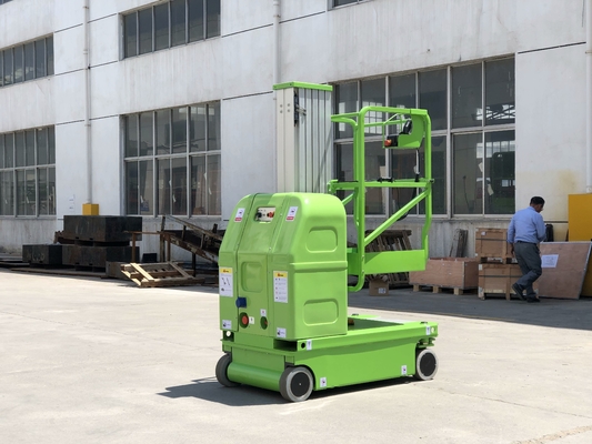 Gemotoriseerde het Platform Enige Mast van het Aluminium Luchtwerk 6 van de Liftmeters Capaciteit 125kg