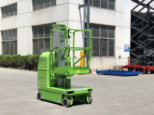 Gemotoriseerde het Platform Enige Mast van het Aluminium Luchtwerk 6 van de Liftmeters Capaciteit 125kg