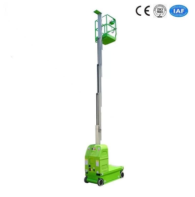 Gemotoriseerde het Platform Enige Mast van het Aluminium Luchtwerk 6 van de Liftmeters Capaciteit 125kg